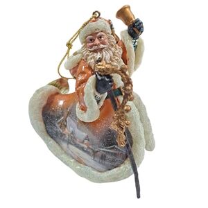 Vintage Ashton Drake Thomas Kinkade Jingling Sleighbells Santa Ornament 2003